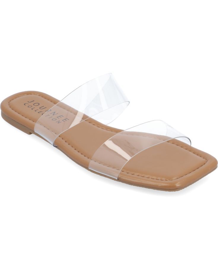 Transparent Strap Flat Sandals