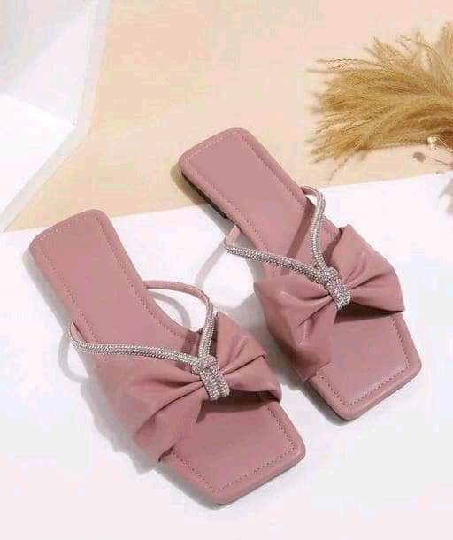 Women’s Stylish Bow Slippers with Rhinestone Straps – 4 Colors – Size 37-41 in Pakistan