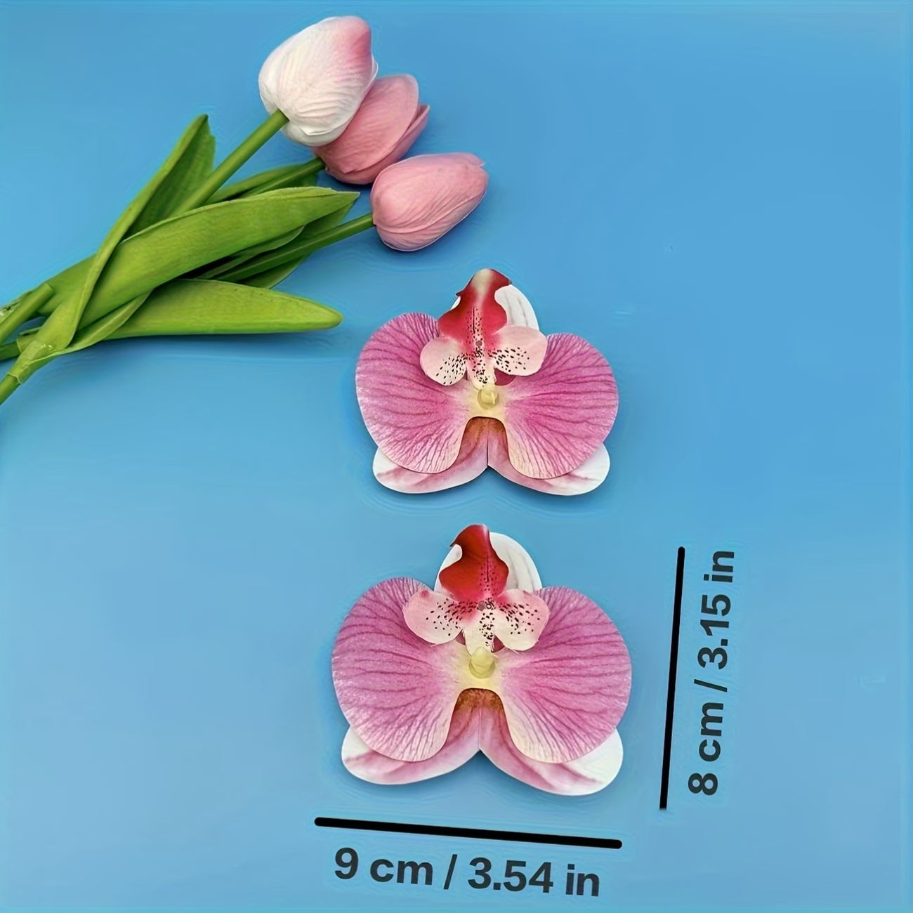 Floral Orchid Heels with FREE Flower Clip – White | Sky Blue | Pink (Sizes 37–41)
