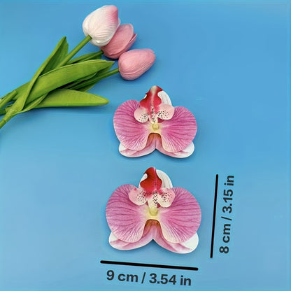 Floral Orchid Heels with FREE Flower Clip – White | Sky Blue | Pink (Sizes 37–41)