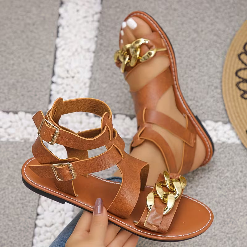 Premium Chain Detail Gladiator Sandals - EU 37-41