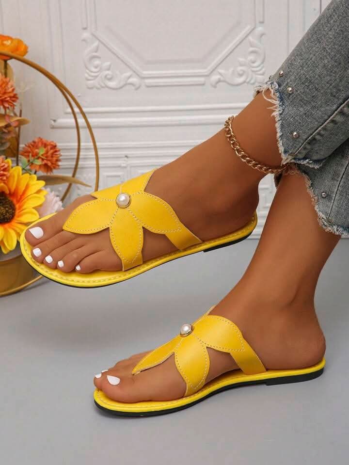 Women's Elegant Pointed Bow Flats - Slingback Ballet Flats | Black & Beige | Size 36-41