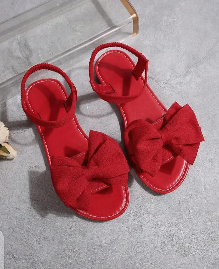 Women's Elegant Black Bow Sandals - Stylish Ankle Strap Flat Sandals