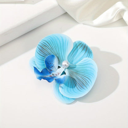 Floral Orchid Heels with FREE Flower Clip – White | Sky Blue | Pink (Sizes 37–41)